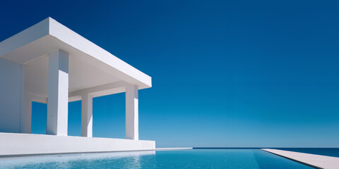 Nowoczesny dom z białą fasadą – architektura nadmorska w stylu minimalistycznym