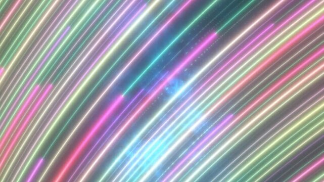 Glowing pink and blue diagonal neon light trails