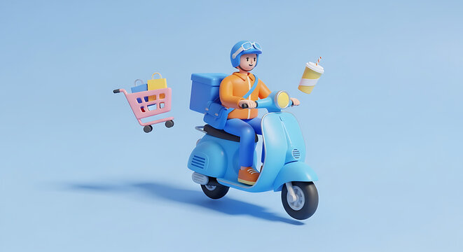Quick Home Delivery by Scooter for Online Orders