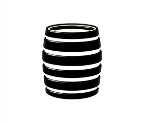 Minimalist barrel icon on white background