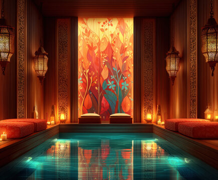 Moroccan hamam interior