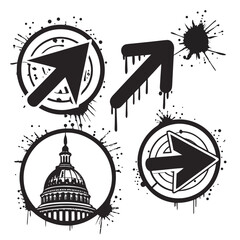 Street Art Spray Paint Marks and Arrows Collection