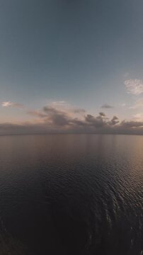 Open water, dramatic sunset - 360 loop video