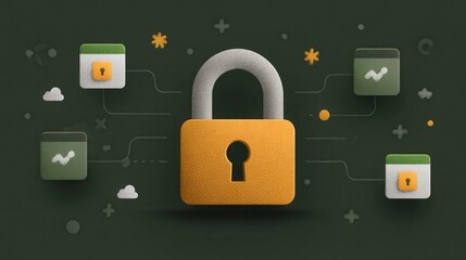 Security data protection privacy lock safety encryption network cyber secure information access system technology digital safeguard firewall antivirus