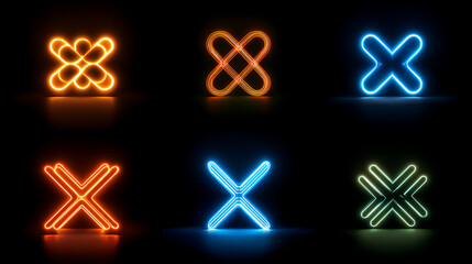 Vector alphabet and number set with icons for communication and technology