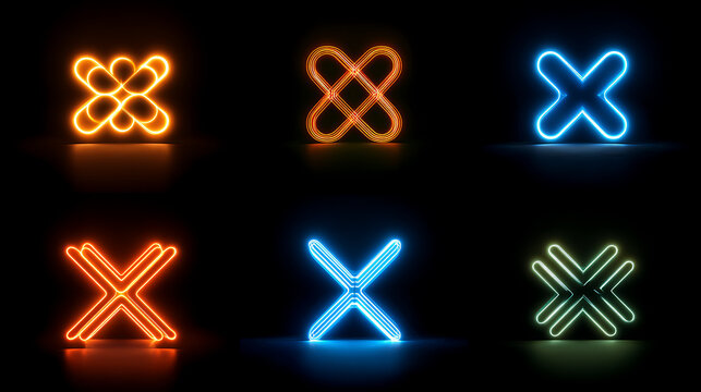 Vector alphabet and number set with icons for communication and technology