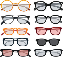 Set of Various Glasses Icons