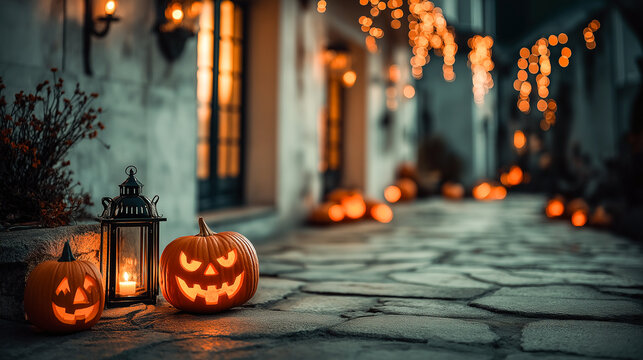 halloween jack o lantern in the garden