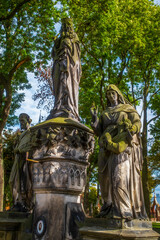 View of the old cemetery at the Church of St. John the Baptist in Racibórz, Poland.