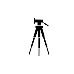 tripod isolated on white. Camera tripod icon illustrated on background. Holder icon