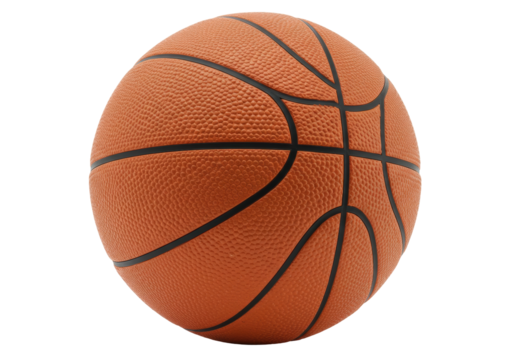 Isolated Orange-Colored Basketball Ready For Sports Action, Games, Dribbling, and Team Play