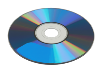 Isolated compact disc with blue reflection; a storage medium used for storing data