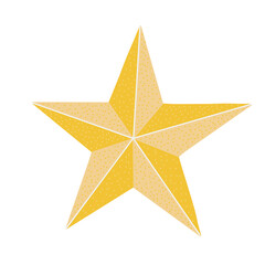 Golden Five Point Star Illustration