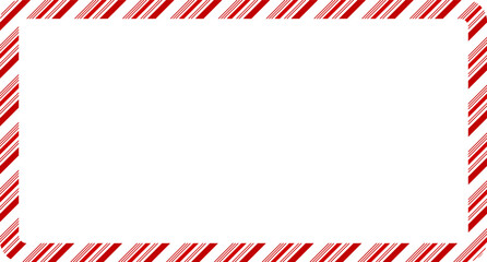 Candy cane christmas frame with blank space. Christmas border frame. Merry Christmas Candy cane rectangle frame card elements decoration. New Year picture frame ribbon. Xmas striped border