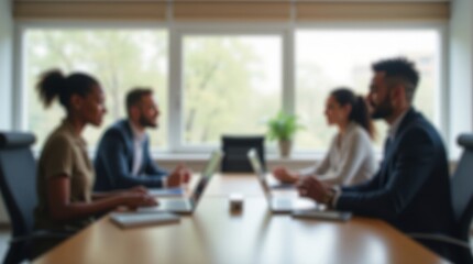 Obraz premium Profesionales de negocios y entorno de oficina borrosos