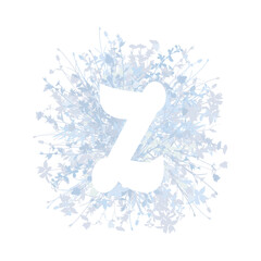 Easter, spring family floral monogram in pastel colors. White letter Z on white background