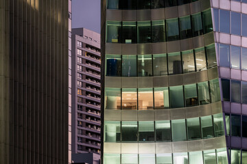 Architecture skyscraper facade reflection finance business corporate modern glass building paris expressed through curves and grids for contemporary business visuals