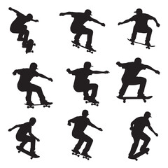 Skateboarder silhouettes