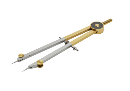 Isolated divider used in technical drawing, drafting, engineering, or math, adjustable arm