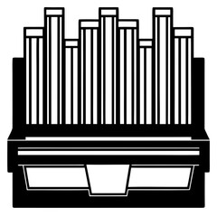 Abstract graphic design with vertical bars and geometric shapes silhouette isolated on white background isolated on transparent background