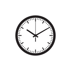 Minimalist Black and White Wall Clock Vector Icon