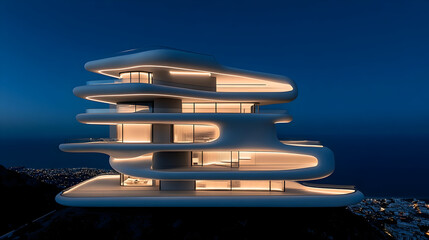 Modern residential buildings. Low-energy house