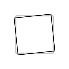 Black Minimalist Square Frame Outline Vector Design