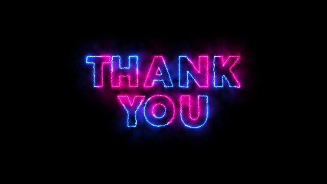 Glowing Neon Thank You Title Loop Animation