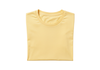 Isolated yellow t-shirt for mockups or design templates against a clean backdrop for presentations.