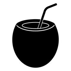 Thai Coconut Drink Silhouette Vector