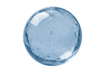 Isolated light-blue glass ball with tiny air bubbles inside it for creative design work