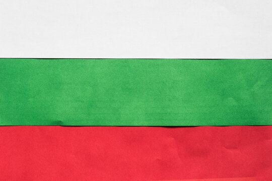 Bulgarian flag closeup - Powered by Adobe