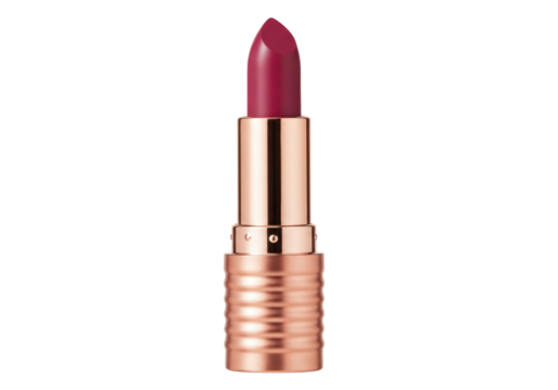 Isolated lipstick tube of rich, deep color on a bright background, beauty and makeup product