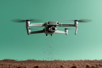 Agriculture Drone Spraying Soil