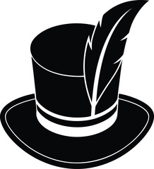 Jester s cap with a vibrant green feather icon