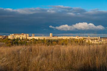 View of castle in Cuellar Spain
