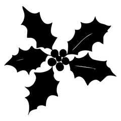 christmas holly berries silhouette 
