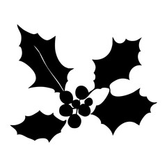 christmas holly berries silhouette 