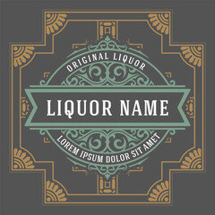 Whiskey label with old frames	