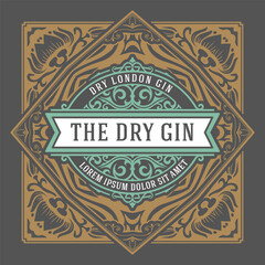 Whiskey label with old frames	