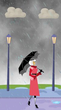 girl with umbrella in a rainy day.