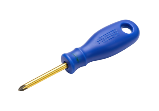 Isolated Blue Handle Phillips Head Screwdriver, Tools for Repair and Construction Tasks