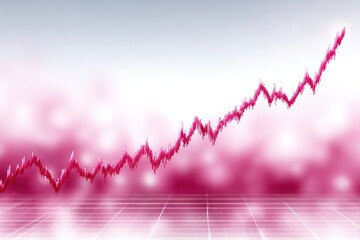 Ascending Chart of Growth: A visual representation of financial progress, depicted as a rising red line against a backdrop of soft, blurred colors. Evoking a sense of achievement and optimistic.