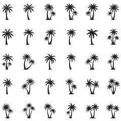 Relaxing tropical vibe with these palm tree silhouettes, perfect for summer vacation designs and coastal paradise themes, bringing a touch of exotic elegance to any project