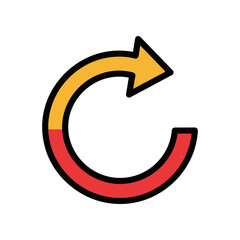 Circular Arrow Icon Refresh Reload or Rotate Symbol.