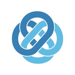 Intertwined Blue Knot Symbolizing Connection and Unity.