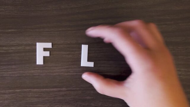 the word flu written on a dark background with white block letters or capital letters