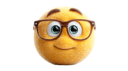 cute emoji with glasses