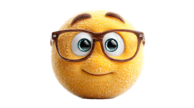 cute emoji with glasses - Powered by Adobe
