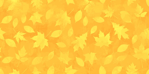 Autumn watercolor leafs vector pattern. Fall leaves seamless print